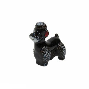 Vintage Black Poodle Ceramic Figurine